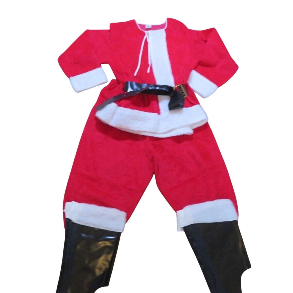 Santa Claus Suit Jacket Pants Boot Toppers Wig Made in USA OneSize up to 2X